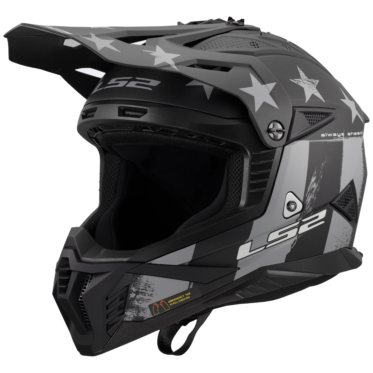 LS2 Gate II Battle Scar Helmet - Gloss Gray/Black