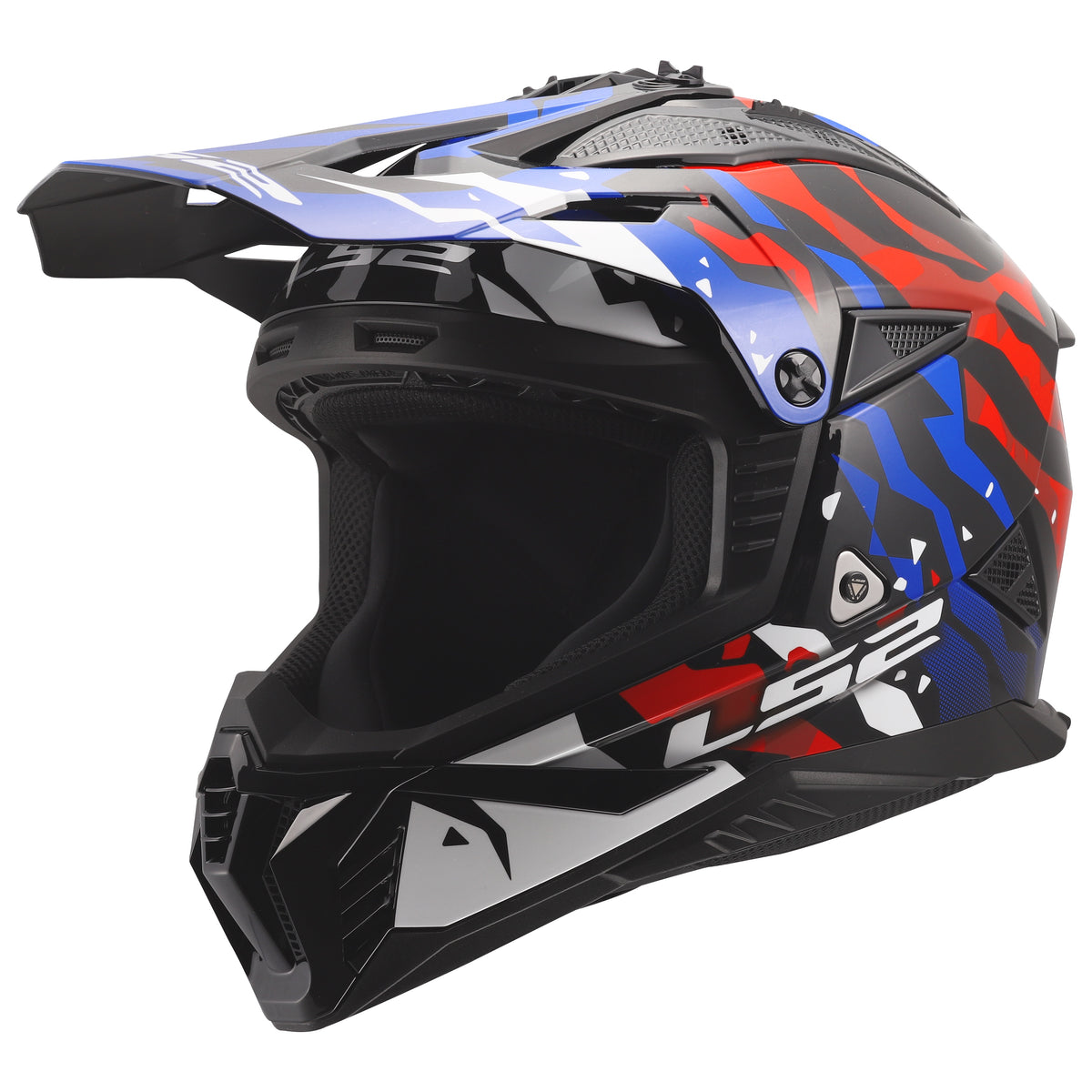 LS2 Gate II Electra Helmets - Gloss White/Blue/Red