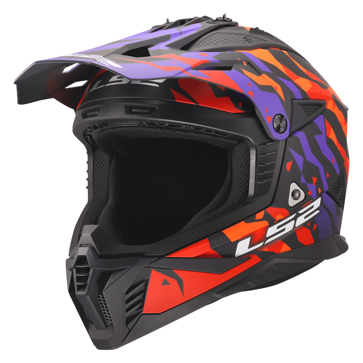 LS2 Gate II Electra Helmets - Matte Purple/Orange