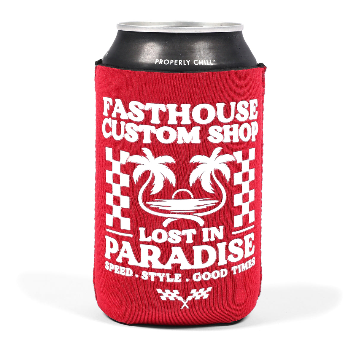 Fasthouse Getaway Koozie -Red