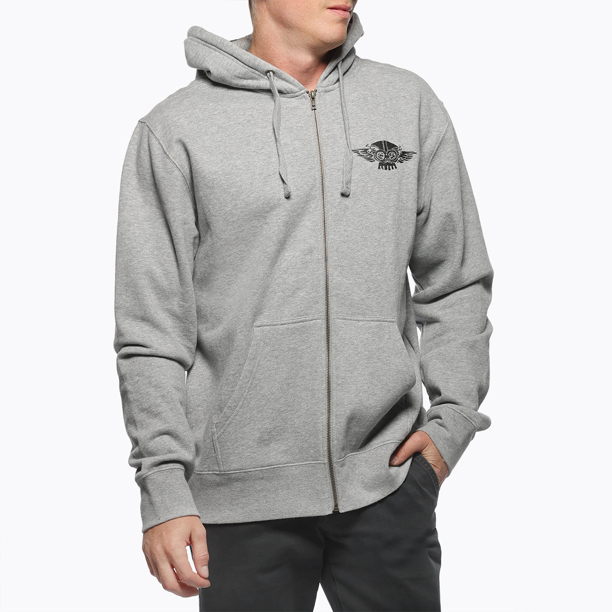 Fasthouse Lov Of It Hooded Zip Fleece Grey