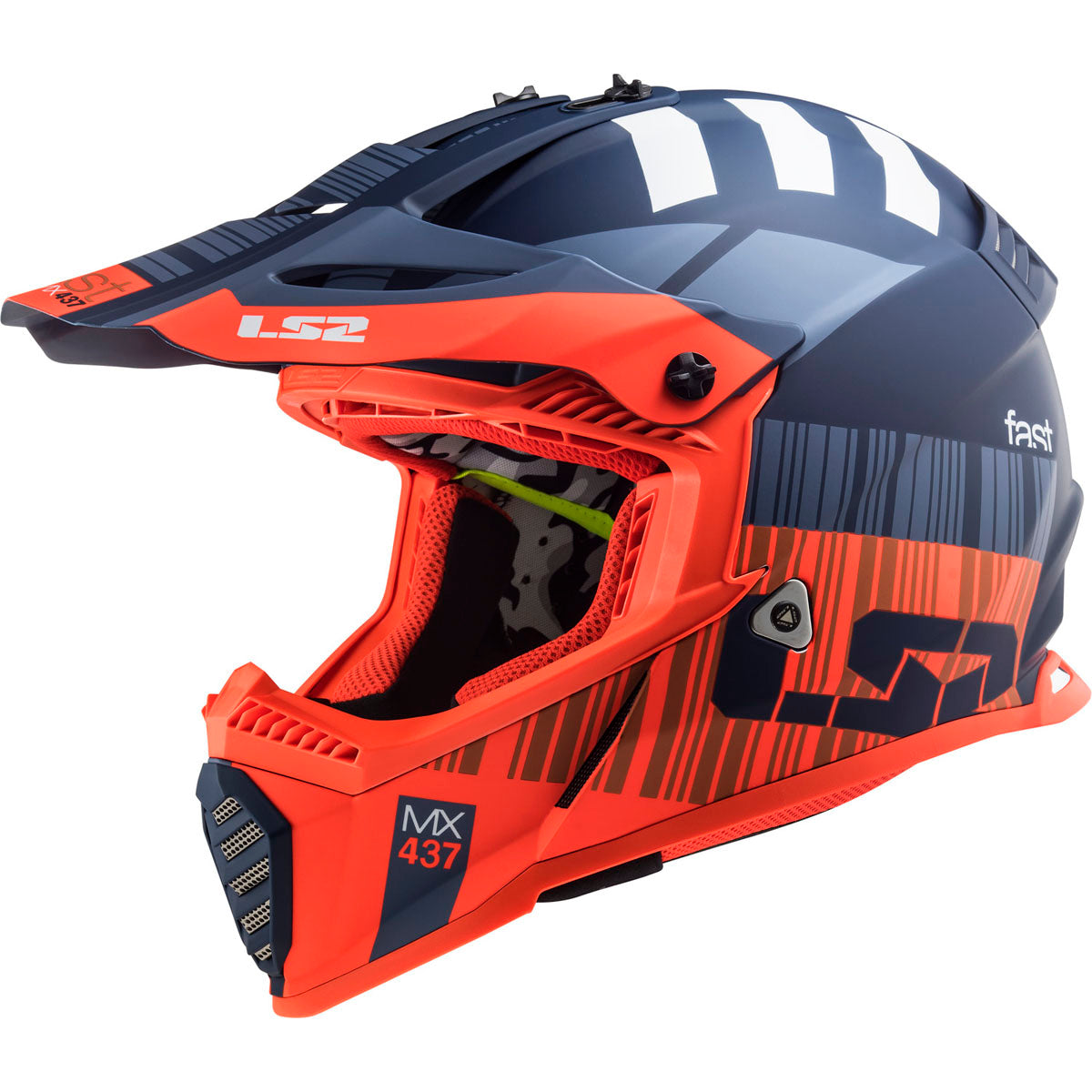 LS2 Gate Xcode Helmet CLOSEOUT - Matte Flour Orange/Blue