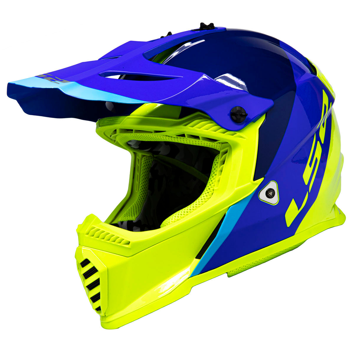 LS2 Gate Launch Helmet CLOSEOUT - Blue/Hi-Viz Yellow