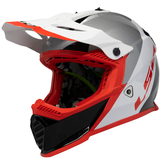 LS2 Gate Launch Helmet CLOSEOUT - White/Red/Black