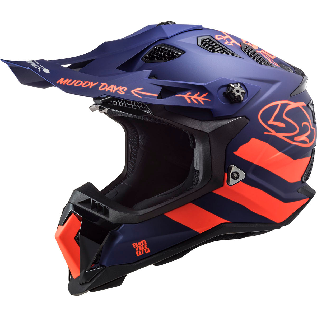 LS2 Subverter EVO Cargo Helmet CLOSEOUT - Matte Blue/Flou Orange