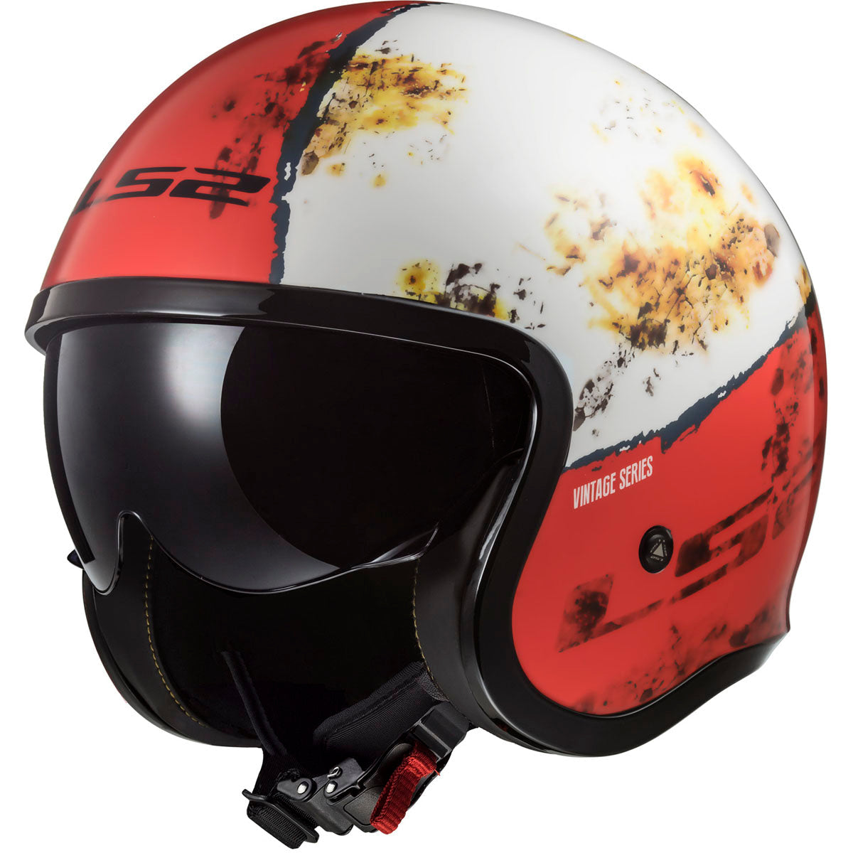 LS2 Spitfire Rust Helmet CLOSEOUT - White/Red