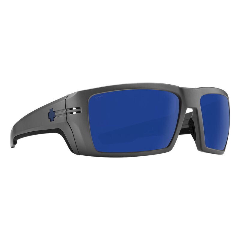 Spy Rebar Polarized Sunglasses - ANSI RX Matte Gunmetal/Happy Gray Green Polar Dark Blue Mirror