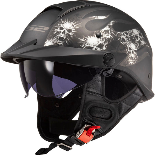 LS2 Rebellion Bones Helmet - Matte Black