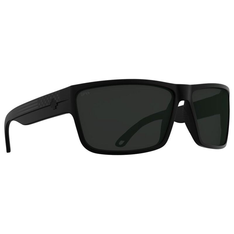 Spy Rocky Sunglasses - Matte Black Gloss Flag/Happy Gray Green