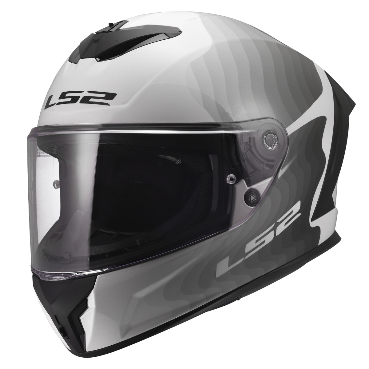 LS2 Rapid III Flow Helmets - Gloss White/Gray/Black