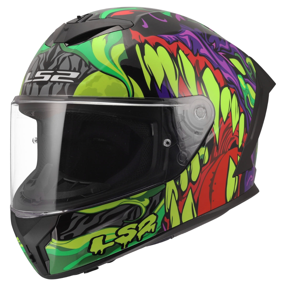 LS2 Rapid III Lycant Helmets - Gloss Black/Green/Purple