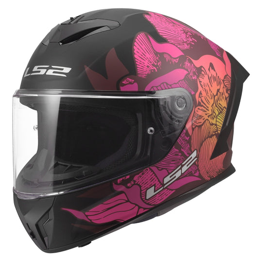 LS2 Rapid III Poppies Helmets - Matte Black/Pink