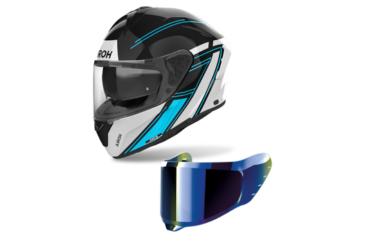 Airoh Spark 2 Deco Helmet - Blue W/ Blue Visor