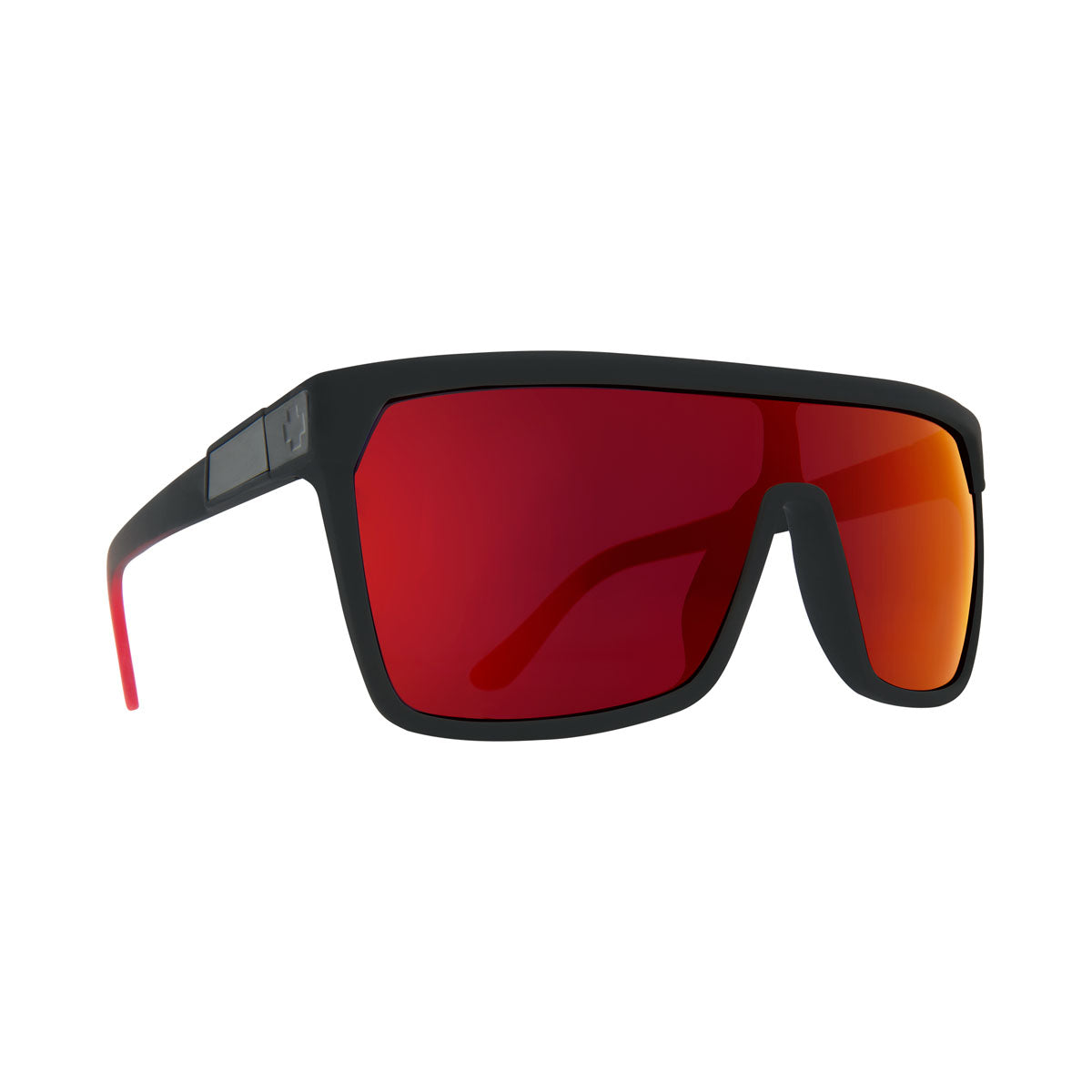 Spy Flynn Sunglasses - Soft Matte Black Red Fade/HD Plus Gray Green/Red Light Spectra Mirror