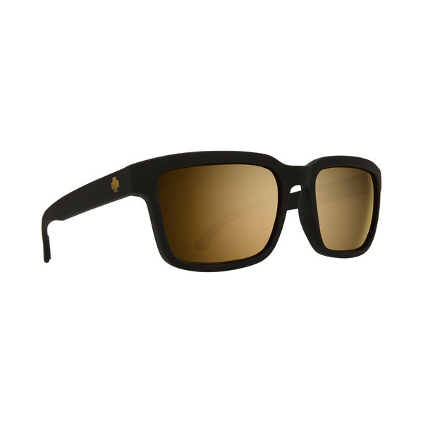 Spy Helm 2 Sunglasses CLOSEOUT - Matte Black/HD Plus Bronze w/ Gold Spectra Mirror