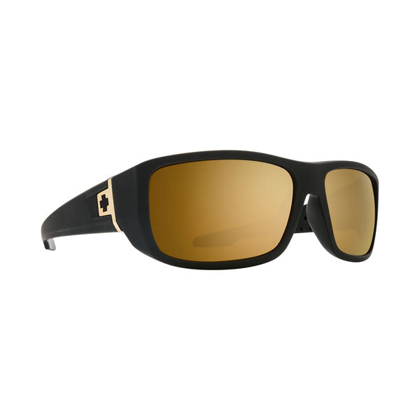Spy Mc3 25th Anniversary Sunglasses CLOSEOUT - Matte Black Gold-HD Plus Bronze Gold Mirror 