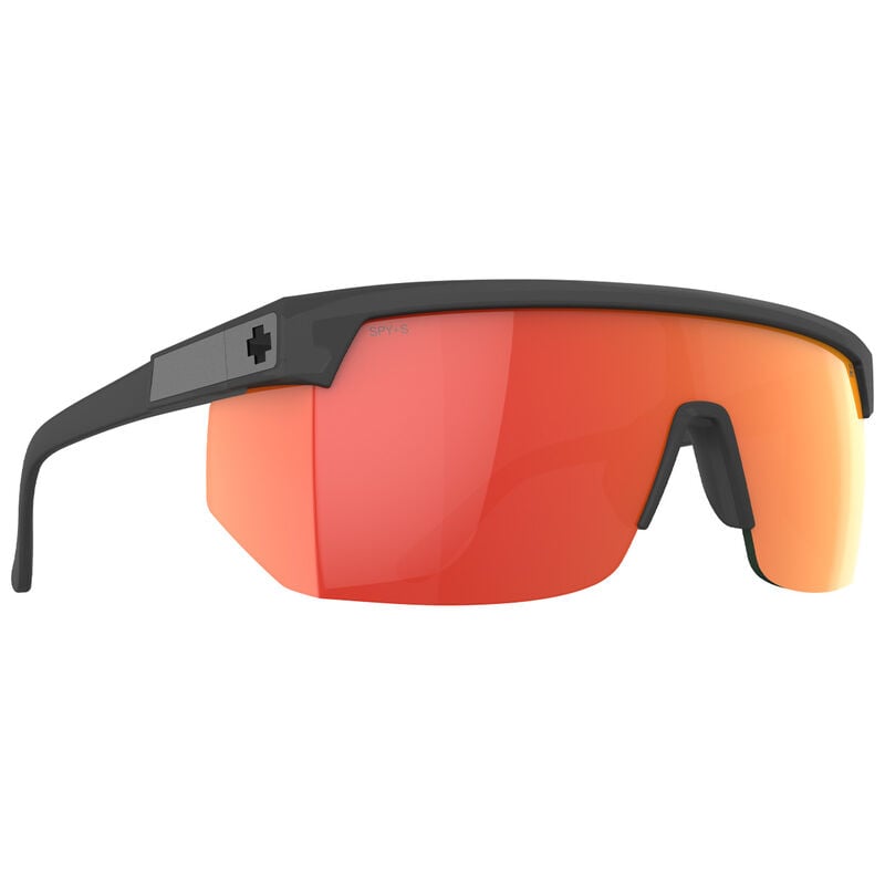 Spy Super Flynn Sunglasses - Translucent Matte Black/Happy Gray Green Orange Mirror