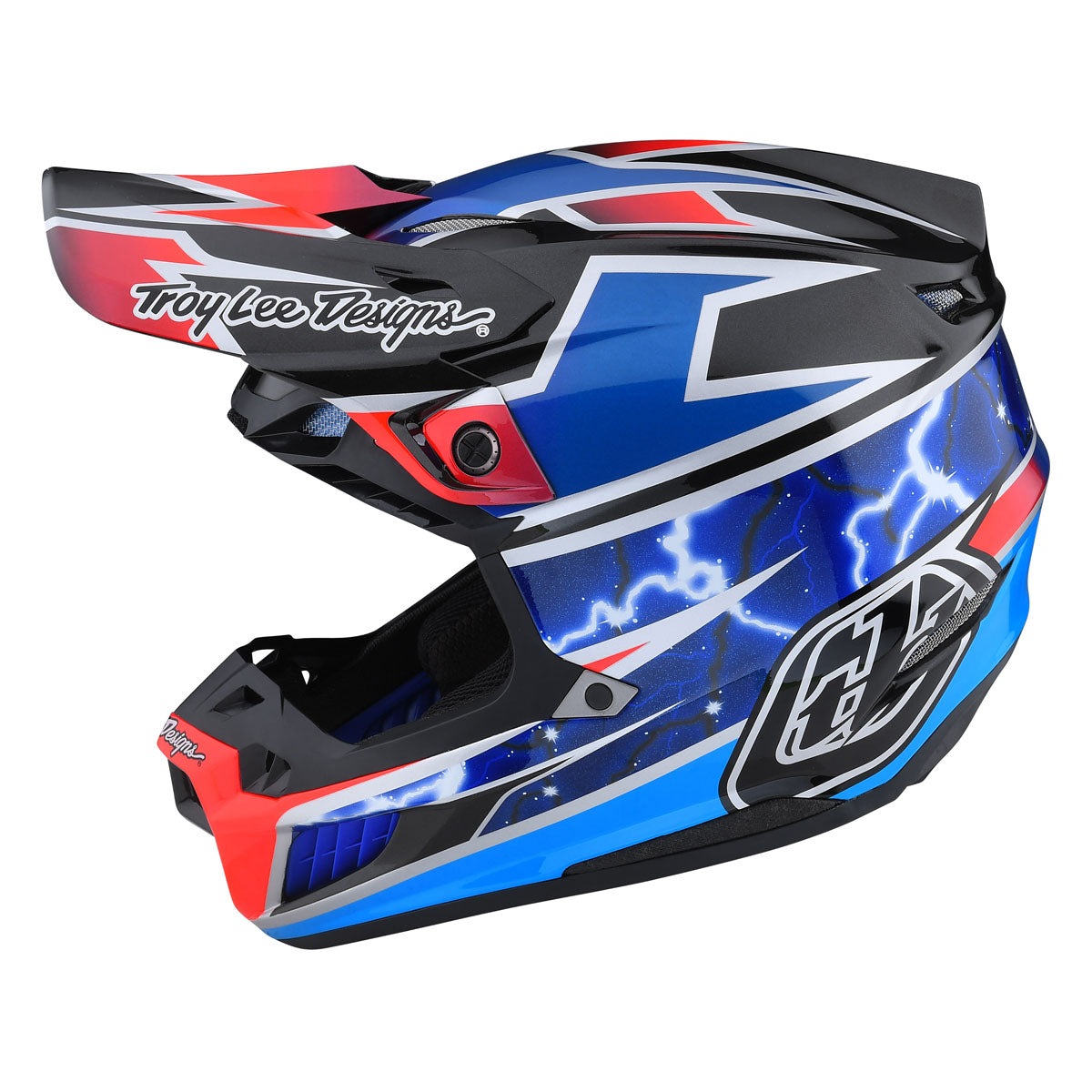 Troy Lee Designs SE5 Composite Helmet w/ MIPS - Lightning CLOSEOUT - Blue