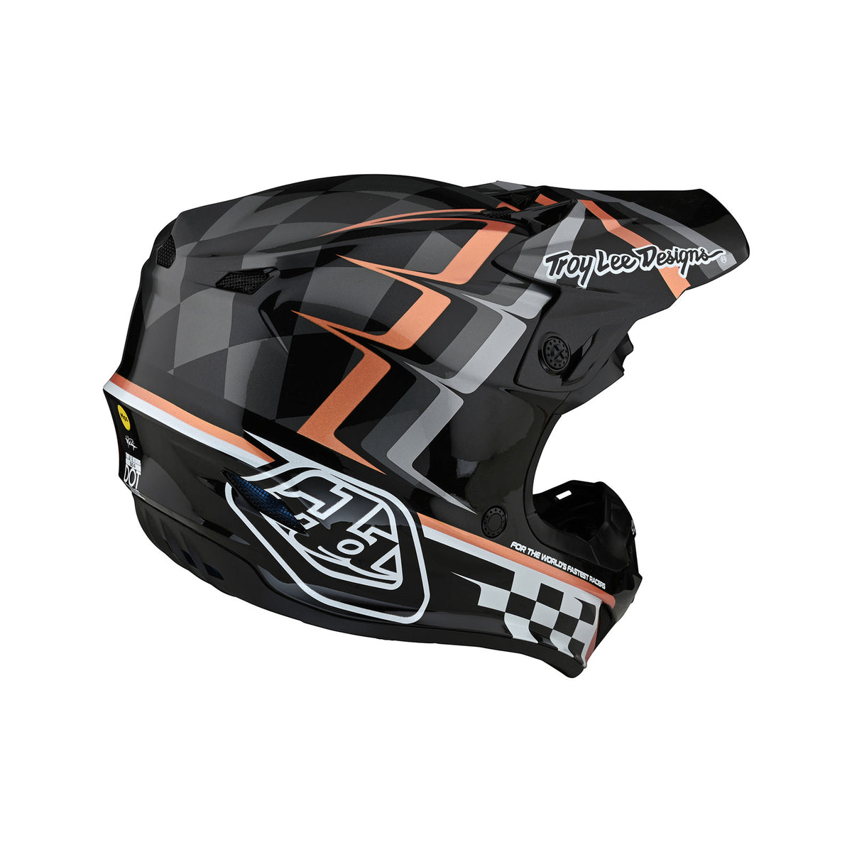 Troy Lee Designs Se4 Polyacrylite Helmet - Warped - Black / Copper