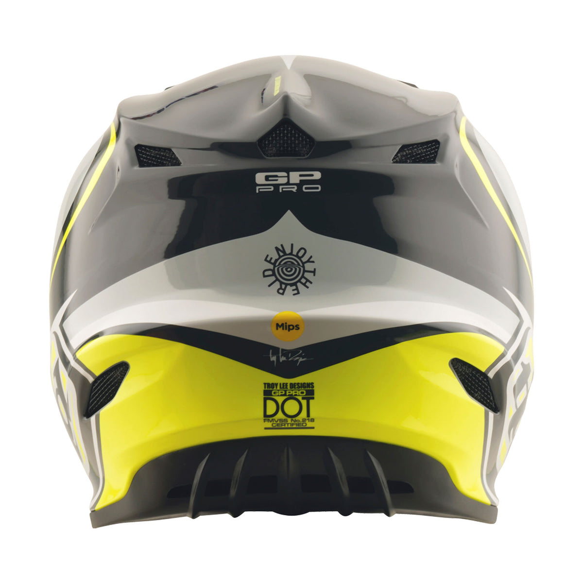 Troy Lee Designs Gp Pro Helmet W/Mips - Crossover - Gray / Flo Yellow