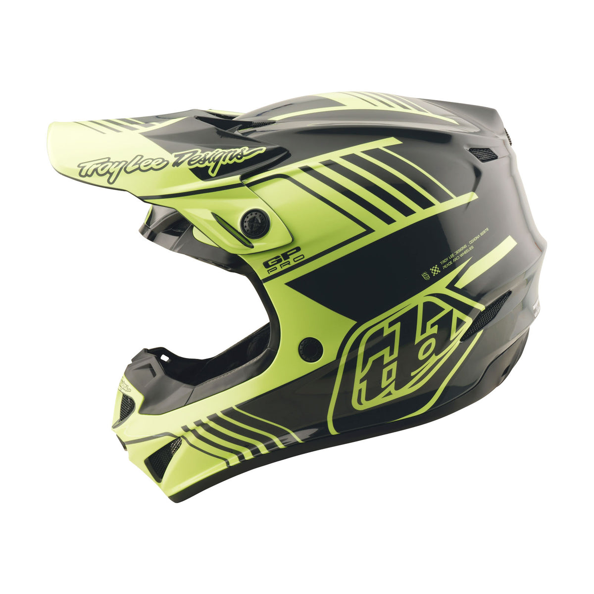 Troy Lee Designs GP Pro Helmet W/ MIPS - Segment - Glo Yellow / Black