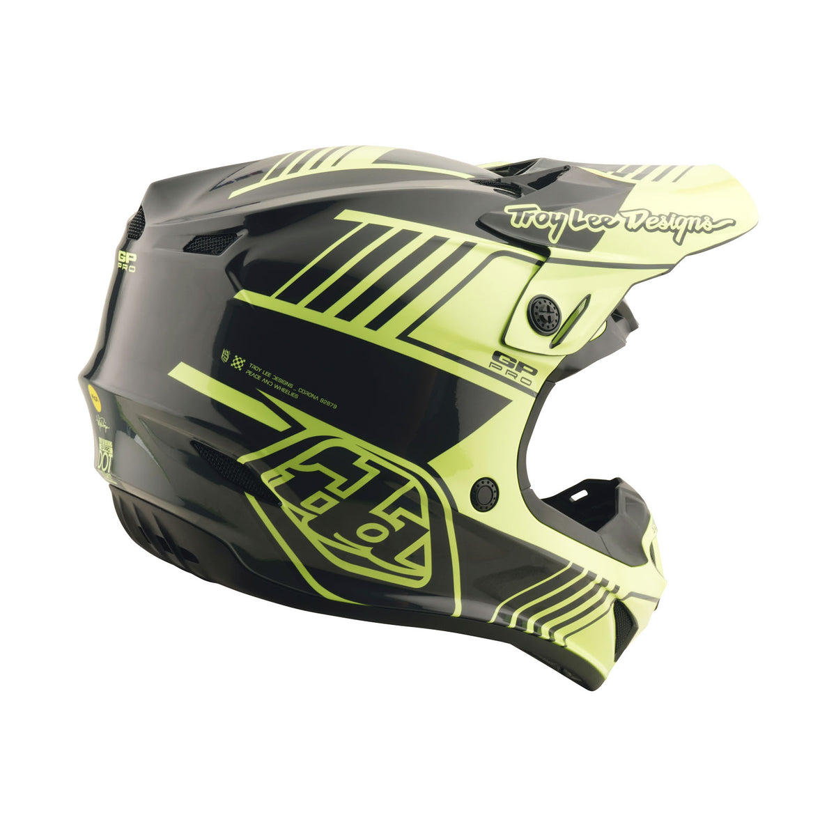 Troy Lee Designs Gp Pro Helmet W/Mips - Segment - Glo Yellow / Black