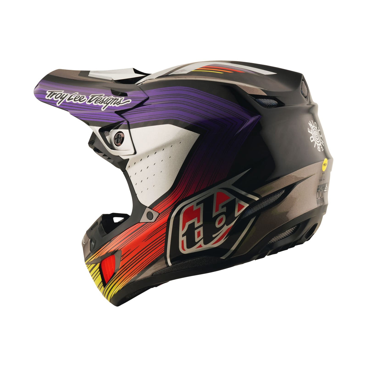 Troy Lee Designs Se5 Carbon Helmet W/Mips - Stripes - Black / Purple