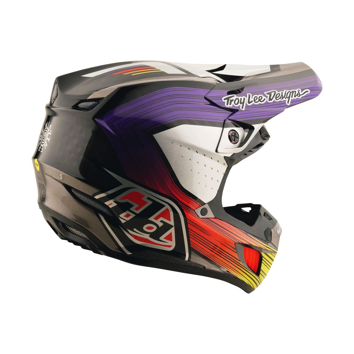 Troy Lee Designs Se5 Carbon Helmet W/Mips - Stripes - Black / Purple