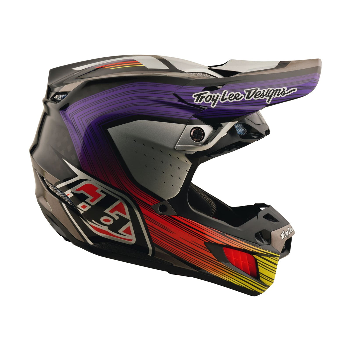 Troy Lee Designs Se5 Carbon Helmet W/Mips - Stripes - Black / Purple