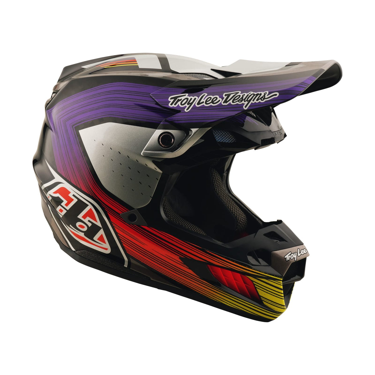 Troy Lee Designs Se5 Carbon Helmet W/Mips - Stripes - Black / Purple