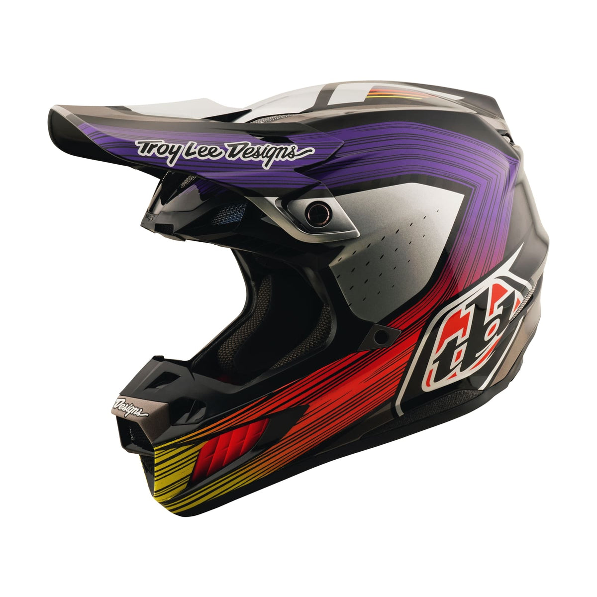Troy Lee Designs Se5 Carbon Helmet W/Mips - Stripes - Black / Purple
