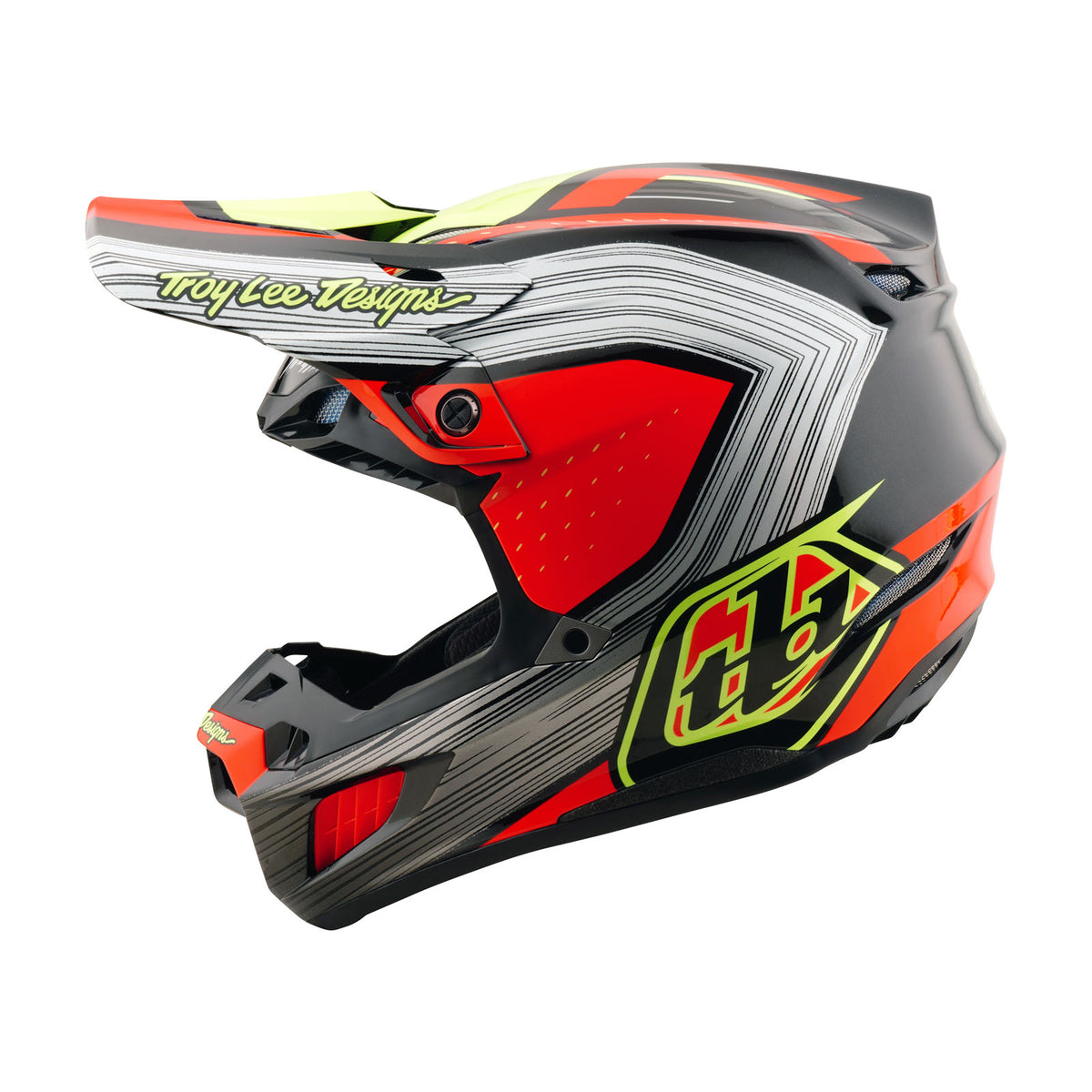 Troy Lee Designs SE5 Composite Helmet W/ MIPS - Stripes - Black / Infra Red