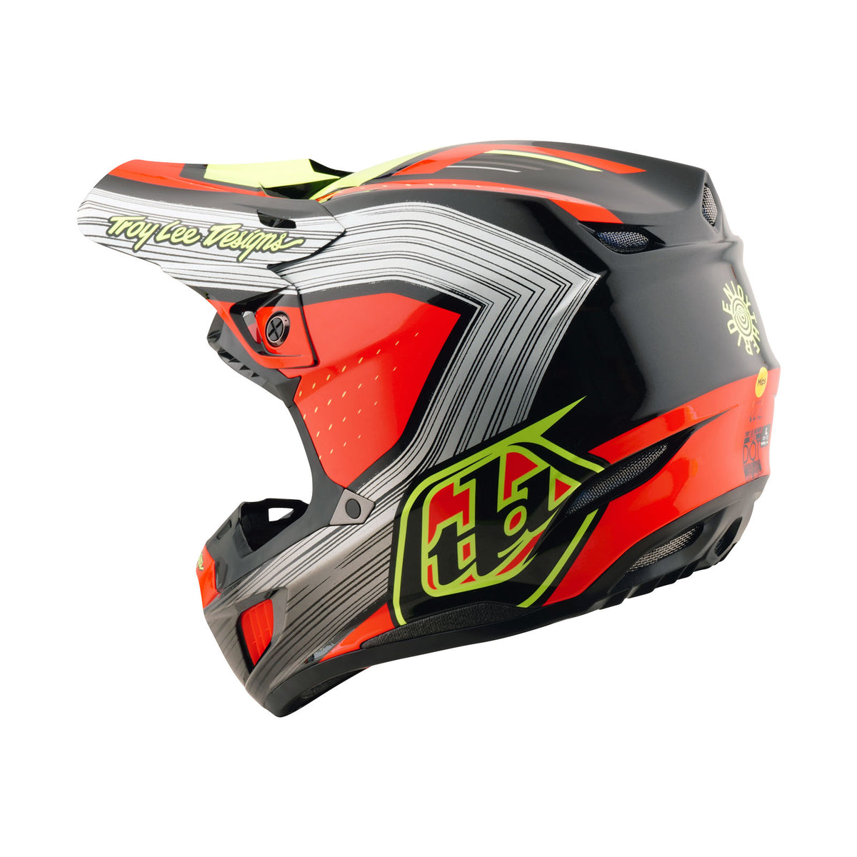 Troy Lee Designs Se5 Composite Helmet W/Mips - Stripes - Black / Infra Red