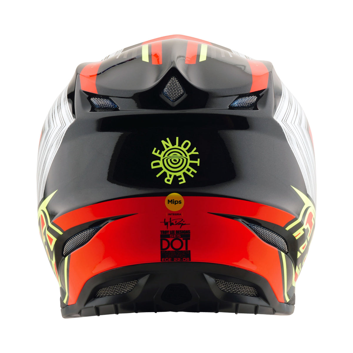 Troy Lee Designs Se5 Composite Helmet W/Mips - Stripes - Black / Infra Red