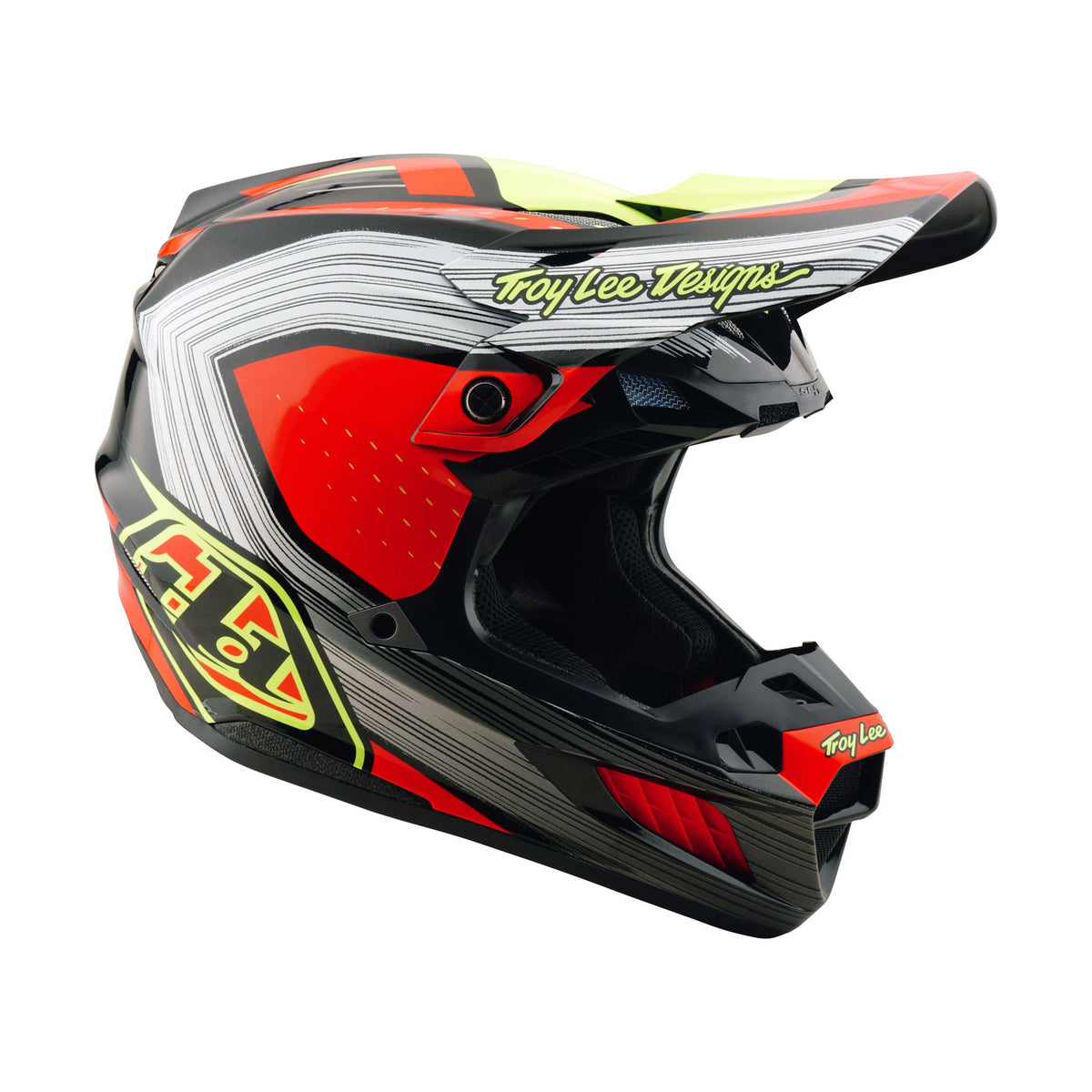 Troy Lee Designs Se5 Composite Helmet W/Mips - Stripes - Black / Infra Red