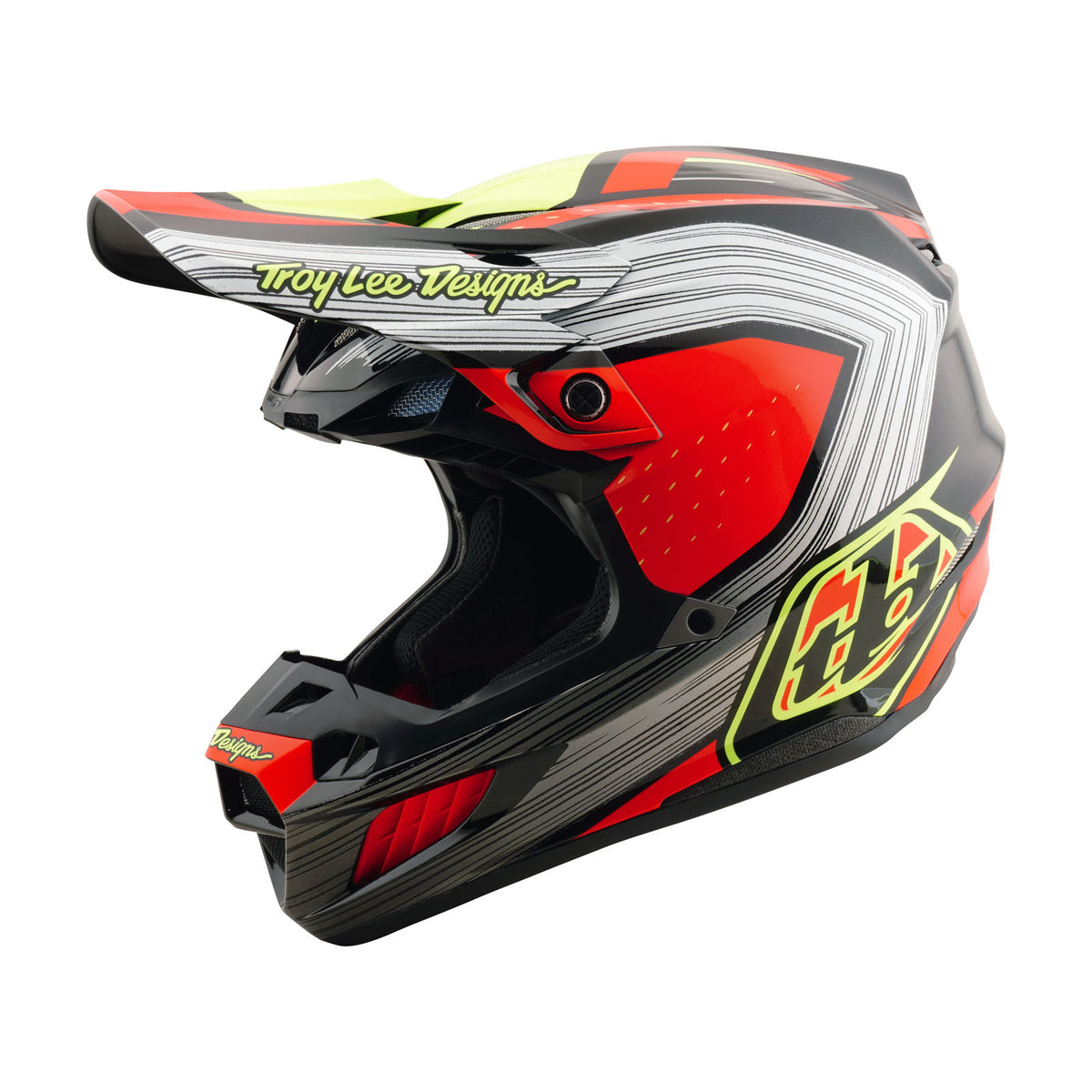 Troy Lee Designs Se5 Composite Helmet W/Mips - Stripes - Black / Infra Red