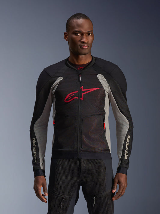 Alpinestars Troop-Air Jacket - Black/Ash Gray/Bright Red