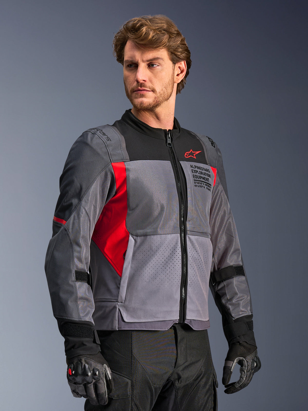 Alpinestars St-2 Air Jacket - Deep Gray/Dark Gray/Bright Red