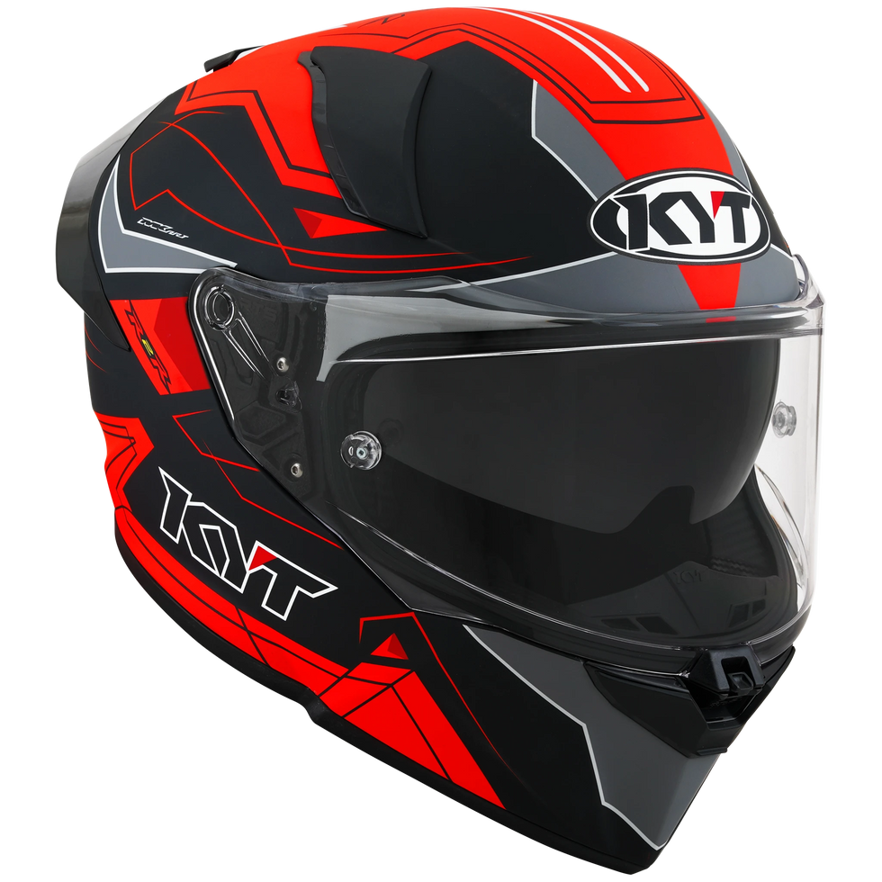 KYT R2R LED Helmet - Black/Red