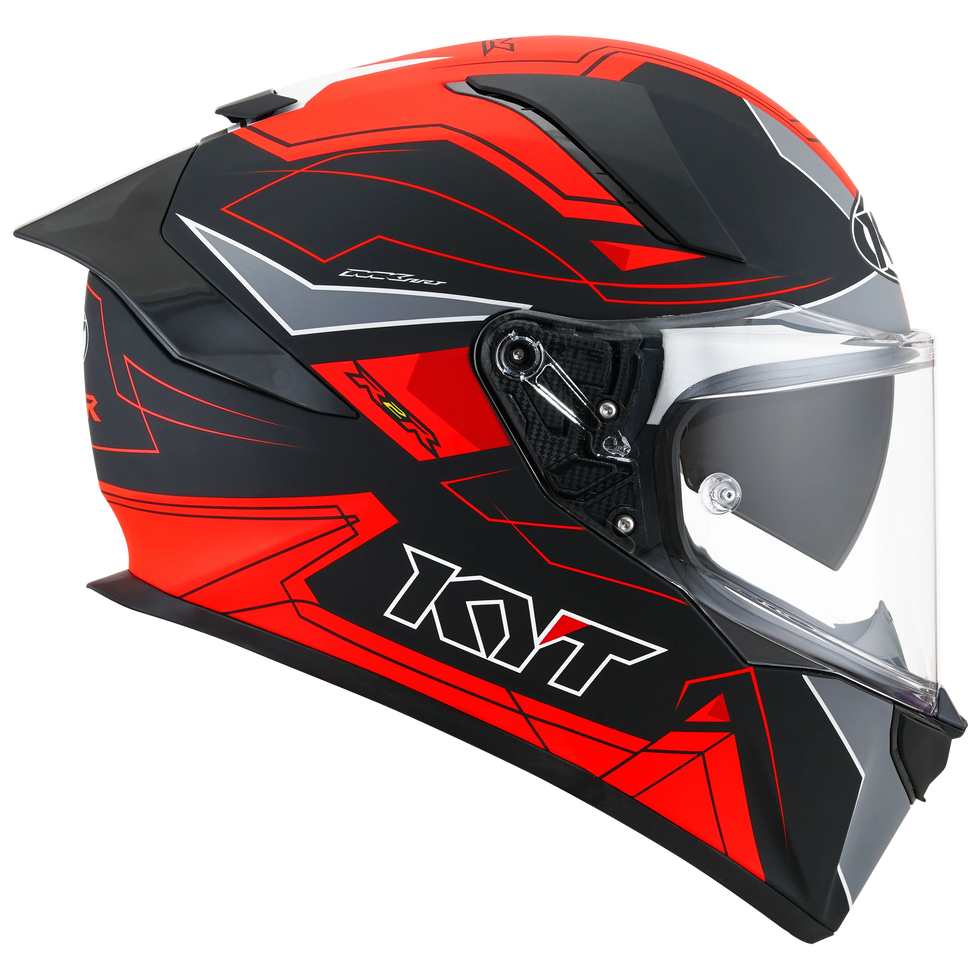 KYT R2R LED Helmet - Matte Black/Red