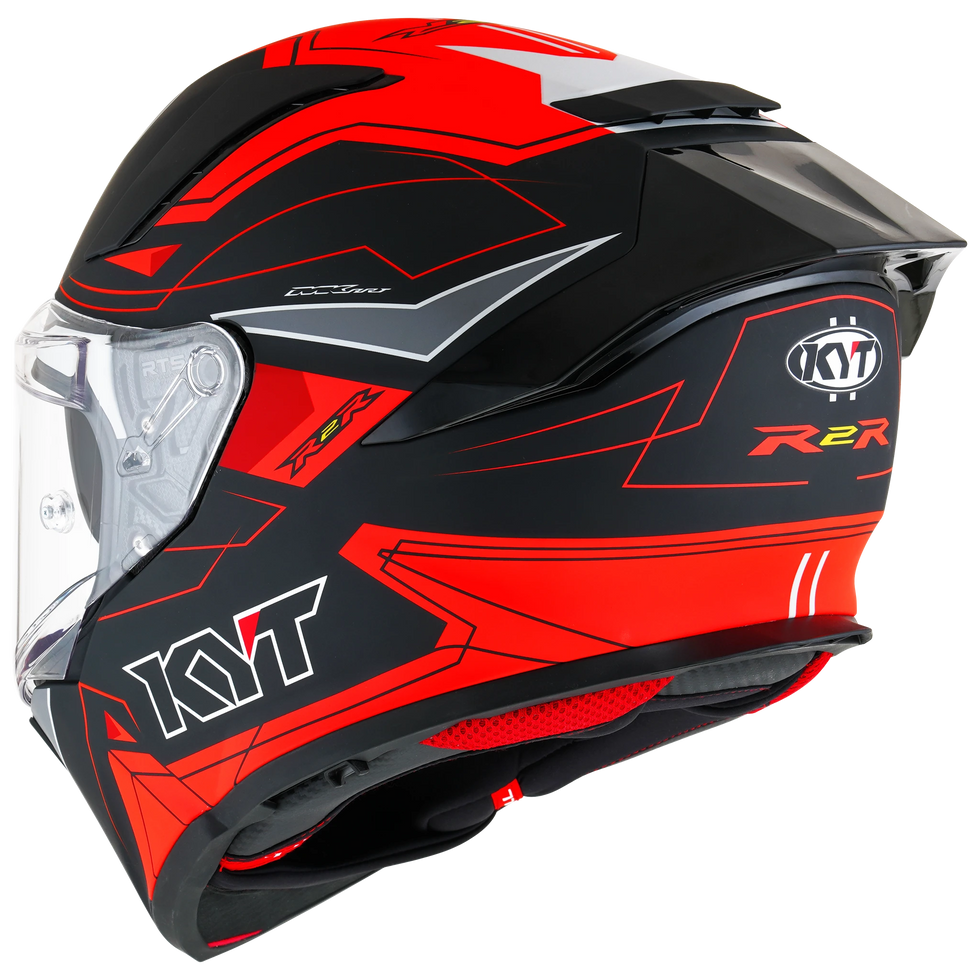 KYT R2R LED Helmet - Black/Red