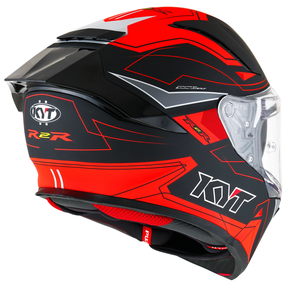 KYT R2R LED Helmet - Black/Red
