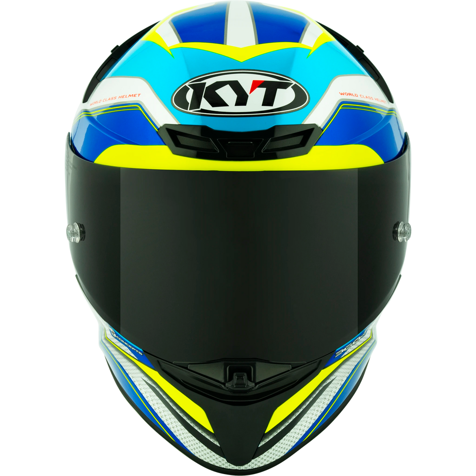 KYT TT Revo Grand Prix Helmet - White/Light Blue