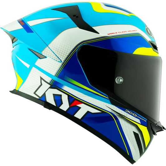 KYT TT Revo Grand Prix Helmet - White/Light Blue