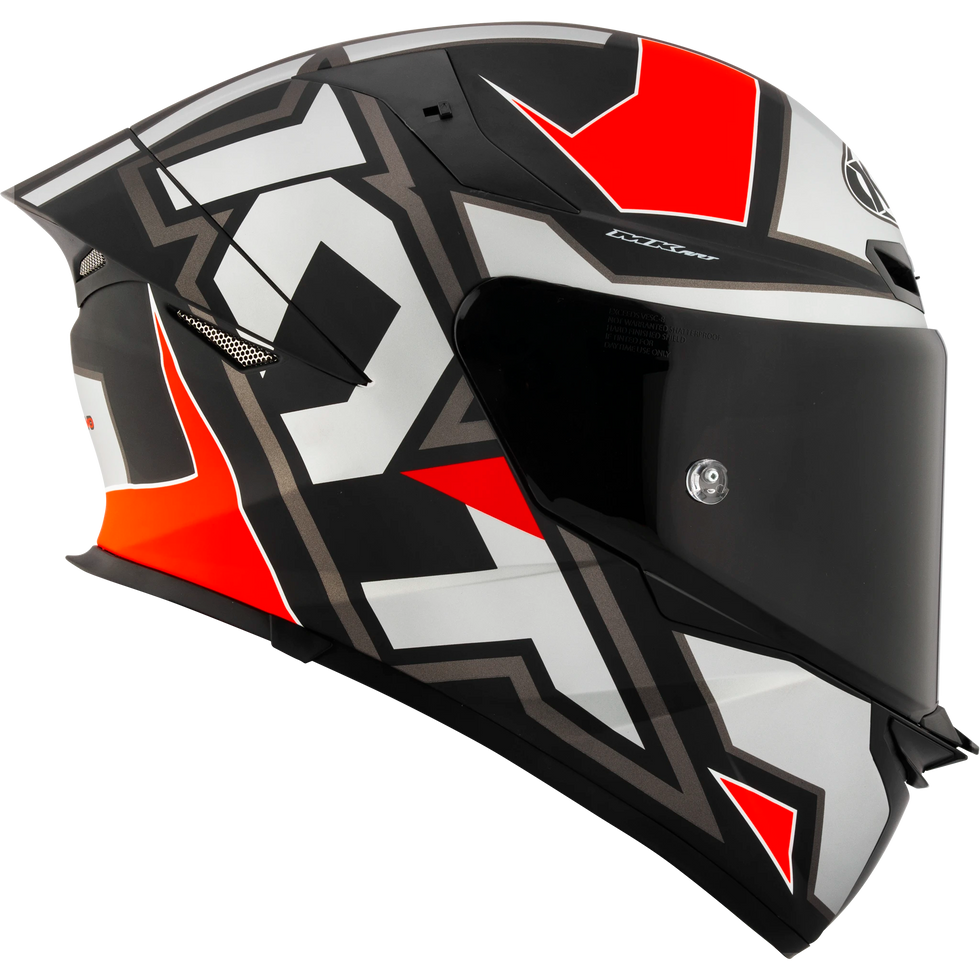 KYT TT Revo Electron Helmet - Matte Grey/Red