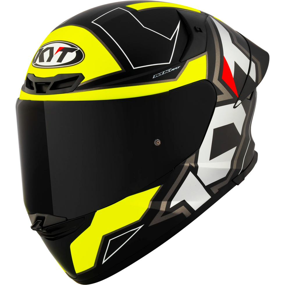 KYT TT Revo Electron Helmet - Black/Yellow