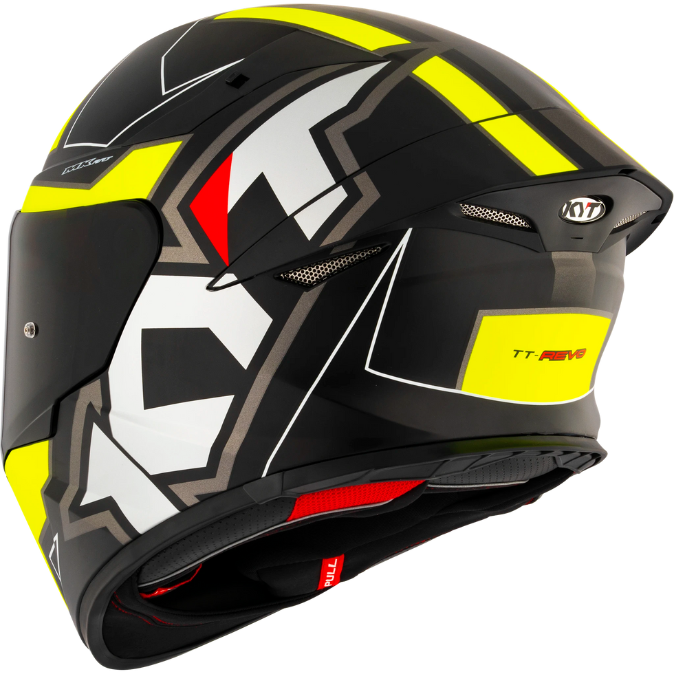 KYT TT Revo Electron Helmet - Black/Yellow