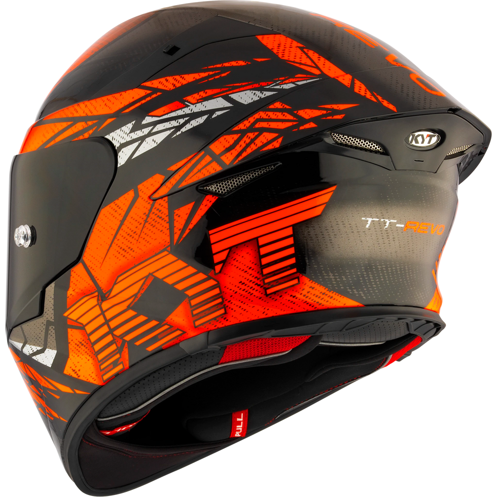 cheap orange motorcycle helmets KYT TT-REVO Combustion Adult Street Helmets Orange / X-Large