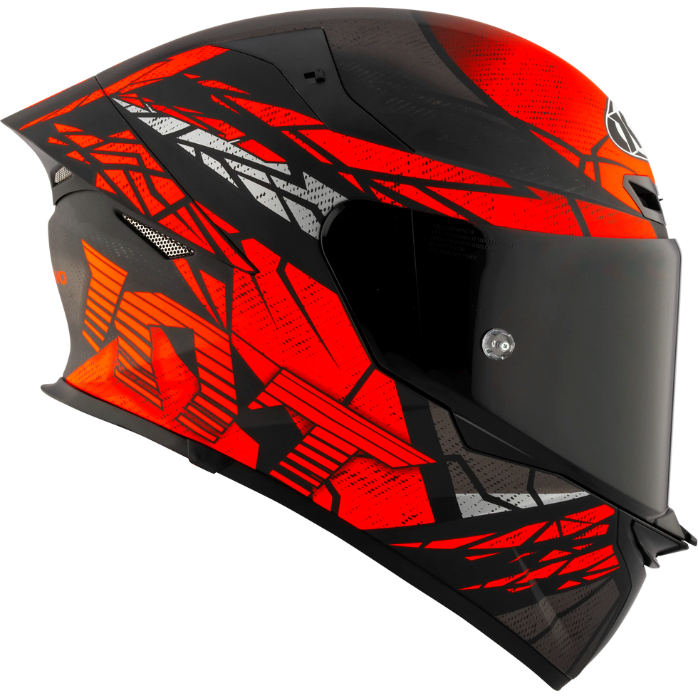 full face red motorcycle helmet KYT TT-REVO Combustion Adult Street Helmets Orange / X-Large