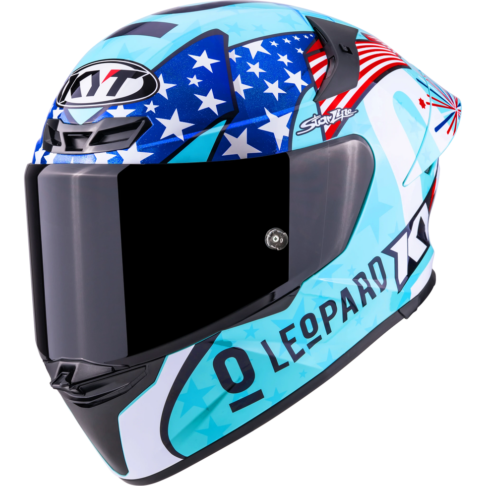KYT TT Revo Leopard Americas Replica Helmet - Leopard Americas Replica